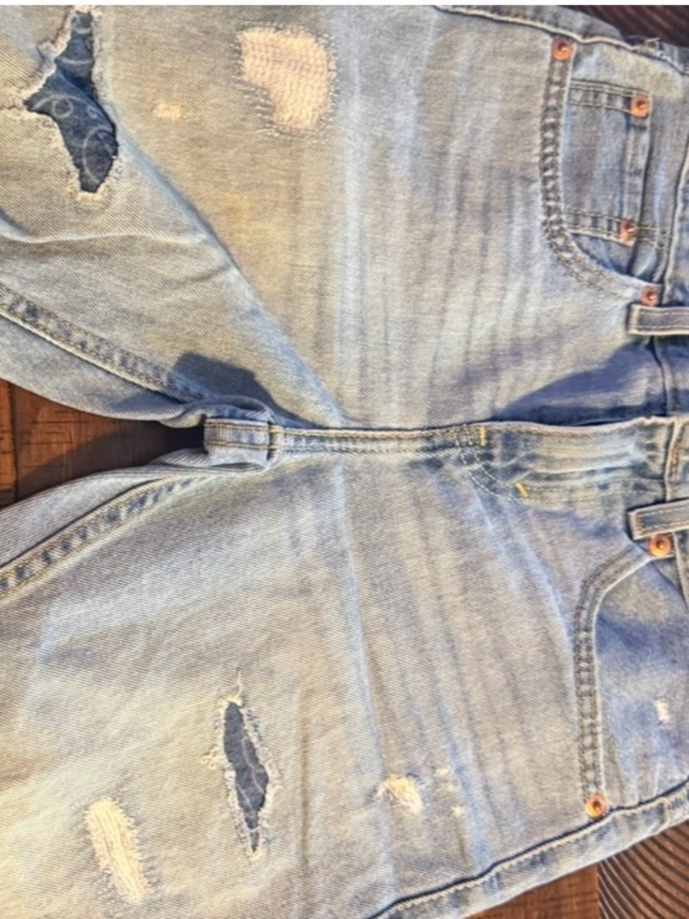 Levi's Light Blue Distressed Kids Denim Shorts